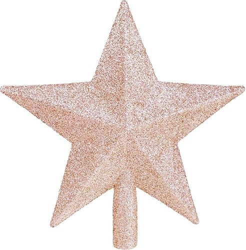 SULOLI Estrella para Àrbol de Navidad，19cm Estrella Oro Rosa para Navidad，Estrella para Àrbol de Navideña para Decoración，Hogar，Fiestas