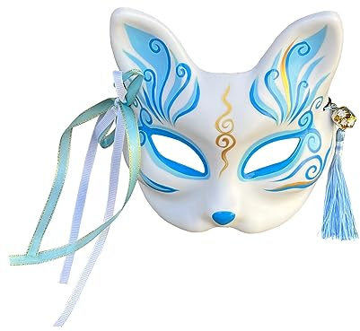 YangYong Kitsune Masque de renard japonais traditionnel Kabuki pour chat
