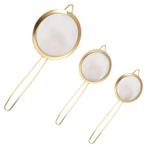 ABOOFAN 3piezas Colador De Malla De Acero Inoxidable Para Cocina Asa Colador De Malla Para Uso Diario Para Filtrar Jugos y Aceites