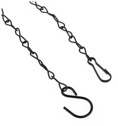 EPIGEIST 90cm Aufhängekette aus Eisen mit Haken für Körbe und Laternen | Schwarz, für Innen und Außen, Verstellbarer Haken, Tragfähigkeit bis 20 Lbs