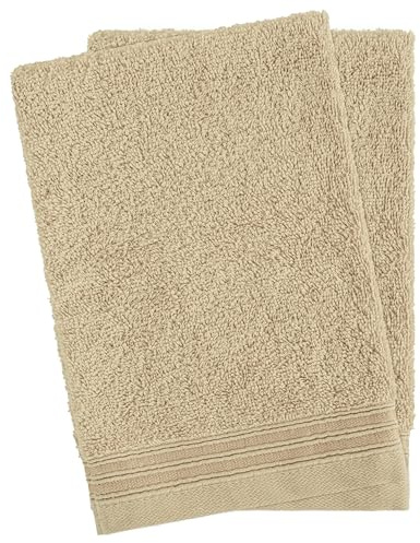 Hammetex Uppsättning av 2 minihanddukar 15 x 22 cm, 100 % bomull med tvättlappar, tvätta frotté, supervuschel mjuk kvalitet slitstark, beige