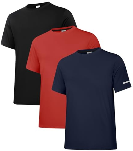 Holure 1 eller 3-pack herr solskydd kortärmad t-shirt UPF 50+ lätt snabbtorkande SPF UV bad-t-shirts, XXL