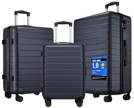Shavont Set de 3 Valises Rigides Légères à 4 Roues Pivotantes | Cabine, moyen et grand, conception emboîtable, rangement compact, maniabilité fluide à 360°, adaptée aux voyages en famille