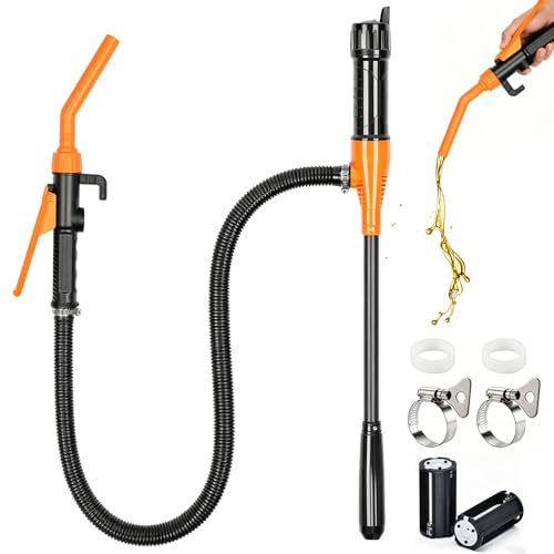 Wxeadu Pompa Benzina, Pompa a Benzina elettrica a Batteria, Portatile Pompa di Trasferimento del Carburante, Pompa Travaso Gasolio con Controllo del Flusso, Pompa a Trasferimento per Benzina, Diesel