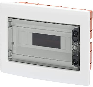 GEWISS GW40605 infälld styrplatta, transparent rökig dörr med utdragbar ram, vit