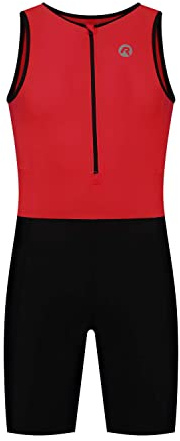 Rogelli Florida Combinaison de Triathlon Sans Manches, pour Femmes et Hommes, Rouge/Noir, Taille S