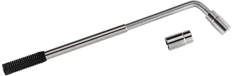 Krawehl - Llave Extensible de 35 a 53 cm, Llave para Ruedas de Coche, 2 Bocas Reversible, para Aflojar y Apretar Tuercas de 17/19 mm y 21/23 mm, Llave en Cruz Universal, Fácil de Usar