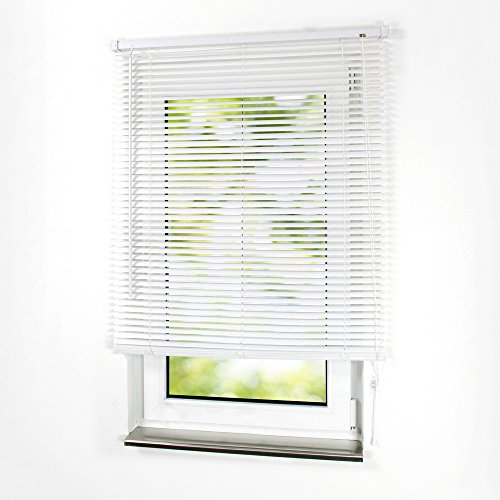 Easy-Shadow PVC Jalousie Breite 120 x 160 cm Höhe in Farbe weiß - 25 mm Lamellen - Kunststoffjalousie Fensterjalousie