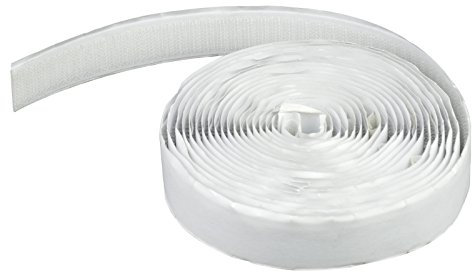 Apalus 6.30m Haken Klettband für Fliegengitter, Insektenschutz Vorhänge, Fensterabdichtungen für Mobile Klimaanlagen und Haushalt, Selbstklebend 20mm breit, Klebeband in Weiß, Ohne Flauschband