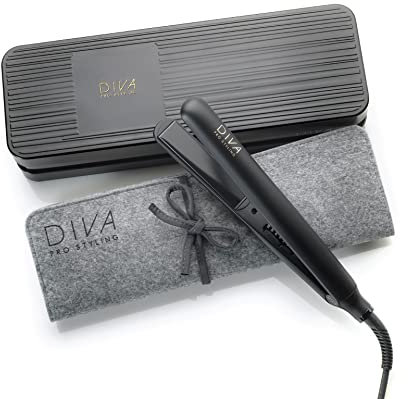 Diva Pro Styling Digital Straightener and Styler Onyx with Macadamia Argan Oil and Keratin Infused Ceramic Plates