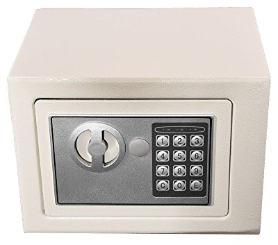 4.6L Small Value Digital Safe Electronic Home Safe Box,Lock Box, Cash Box, Security Box Solid Steel for Office or Home Use - White