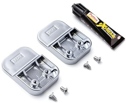 Tatay Glue & Fix Kit for Flat Collection, système de fixation sans perçage, composé de 2 supports en plastique et d'un tube de colle haute résistance.