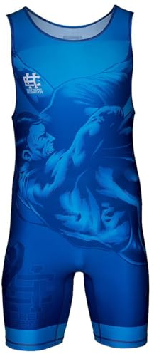 Extreme Hobby - brottardräkt för barn WRESTLING – professionell brottningsdräkt, brottningskläder barn, brottarlinne, wrestling singlet, färg: blå, storlek: 152