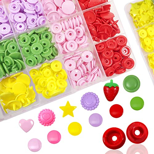 TOAOB 142 Druckknöpfe Kunststoff mehrfarbig Harz Farbe 12mm bis 14mm | Erdbeere Sonnenblume Stern Buttons, für Zubehör Nähen Kleidung DIY Handwerk Scrapbook