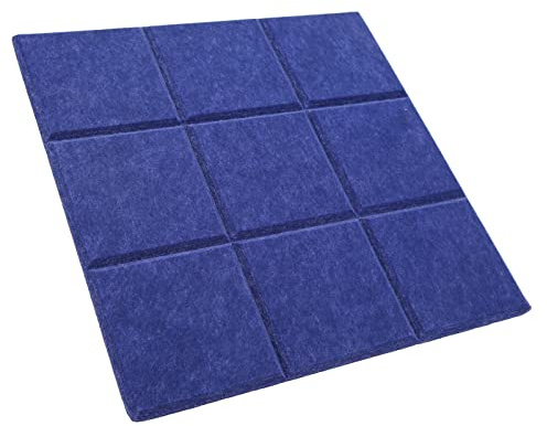 12Pcs Soundproofing Insulation Panel Polyester Fiber Dark Blue Acoustic Treatment Tiles for Recording Studio Home