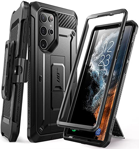 SUPCASE Outdoor Hülle für Samsung Galaxy S22 Ultra (6.8) 5G Handyhülle Bumper Case Rugged Schutzhülle Cover [Unicorn Beetle Pro] OHNE Displayschutz mit Gürtelclip und Ständer 2022 Ausgabe (Schwarz)