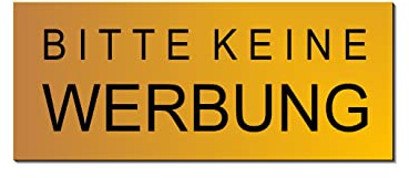 1 Stk. Bitte keine Werbung-Briefkasten-Schild- Aluminium goldfarbig 60 x 25 mm selbstklebend (1 Stk. Alu. goldfarbig - 1966-15)