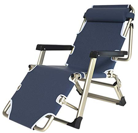 Balcony Office Relaxing Chair Folding Metal Garden Loungers and Recliners for Small Spaces | Adults Reclining Office Chair with footrest in Warehouse | Outdoor Patio Deck Chairs fo