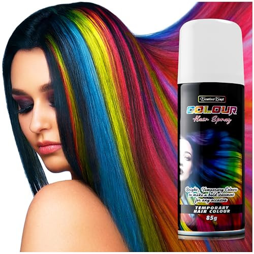 Temporäre Haarfarbe Spray, Haarfarbe Auswaschbar (1 x 200ml) - Haarspray für Fasching, Karneval (Weiß)