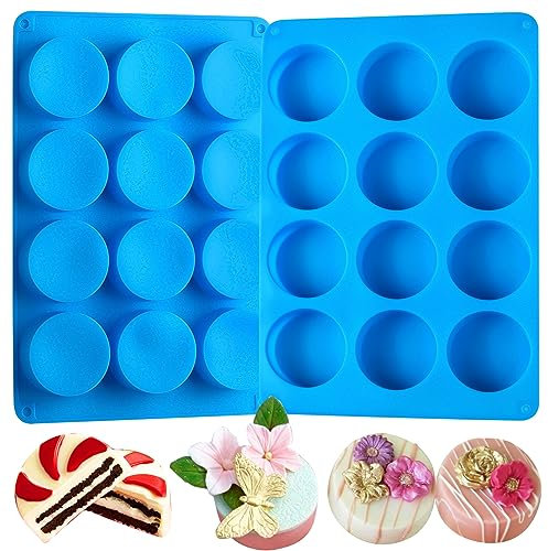 Sidosir 2 moldes de silicona Oreo para galletas y chocolate, 12 cavidades, cilindros redondos Oreo, moldes de cubierta de chocolate para dulces, moldes de silicona para hornear mini pasteles, gelatina