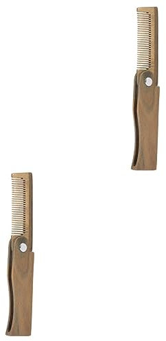 FRCOLOR 2stücke Holz-bartkamm Für Männer Tragbarer Mini-bartpflegekamm Aus Grünem Sandelholz Für Bartstyling-pflege Langlebig Und Handlich Perfektes Für Bartliebhaber