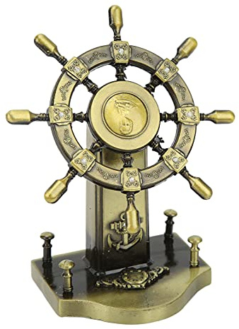 Yuecoom Decoración Pirata, Decoración De Ancla De Adornos De Timón Náutico Brillante De Estilo Retro De Aleación para Bares De Hogares