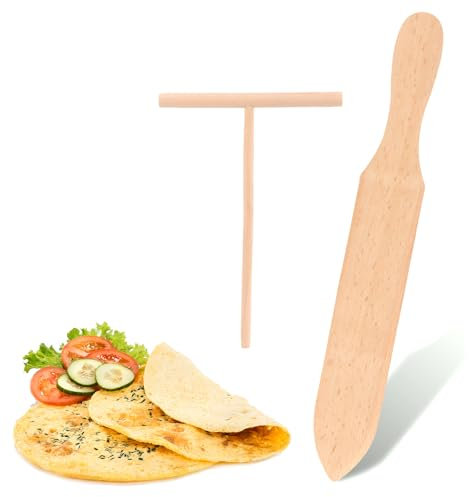 2 Pezzi Spatola per Crepes,Crepes Distributore e Spatola per Crepe,Paletta per Crepes,Stendi Crepes Accessori,Spatola Crepes,Crepe Spreader,Crepes a Forma di T per Crepes Galettes e Pancakes