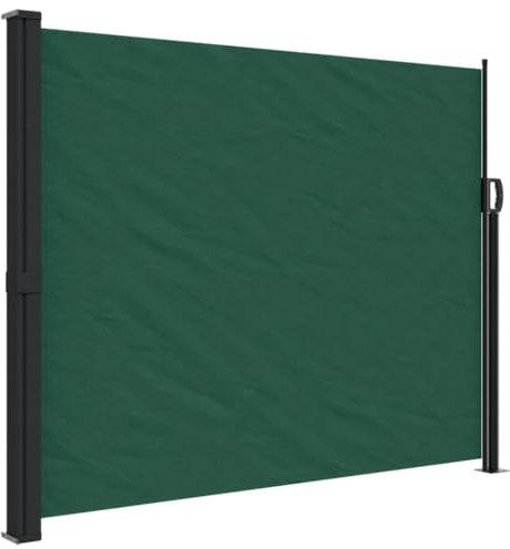 vidaXL Seitenmarkise, Sichtschutz Ausziehbar, Windschutz Sonnenschutz für Garten Balkon Terrasse, Seitenrollo Seitenwandmarkise, Dunkelgrün 160x600cm