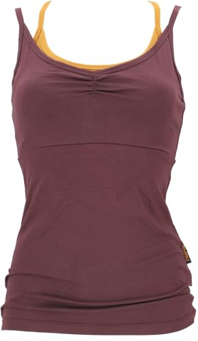 Yoga-Top mit Bra aus Bio-Baumwolle OM, nachhaltig und stylisch, braun, S