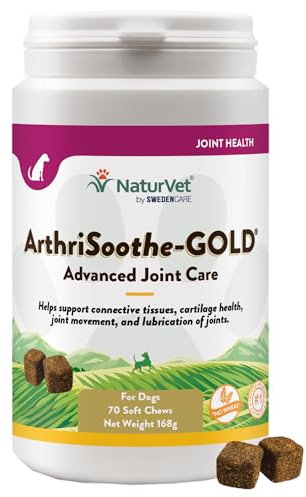 NaturVet Joint Care Supplements – 70 Chews for Dogs – Essential Dog Hip & Joint Support for Adult & Puppies with Glucosamine, Chondroitin, Green Lipped Mussel - Vet Approved