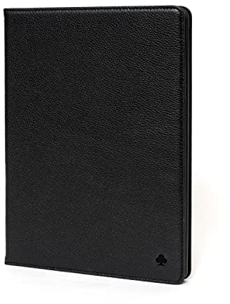 Porter Riley – Ledertasche kompatibel mit iPad Pro 11 – M5 / M4 (2025/2024) Version. Premium Echtleder Hülle/Cover/Klapphülle mit Standfunktion (Pures Schwarz)