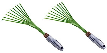 CAXUSD 2 Stück Gartenrechen Aus Eisen Handrechen Mit Klauenrechen Für Garten Und Hof Inklusive Ergonomischem Griff Für Einfachen Gebrauch