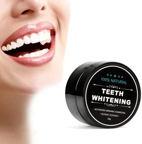 QEDBOJE Polvere di carbone attivo, kit per sbiancamento dei denti, cure dentistiche per lo sbiancamento dei denti
