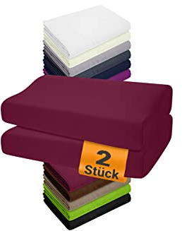 npluseins 2er Pack Kissenbezüge für Gesundheitskissen der Größe S - Spannbezüge 1450.2049, 30-35 x 45-50 cm, Bordeaux