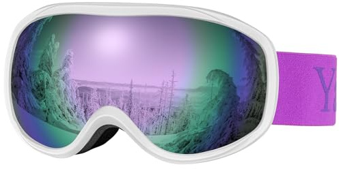 Yafaca Gafas de Esquí Anti Niebla para Hombres y Mujeres Protección UV Compatible con Casco para Esquiar Snowboard Deportes de Invierno Esférica Lentes