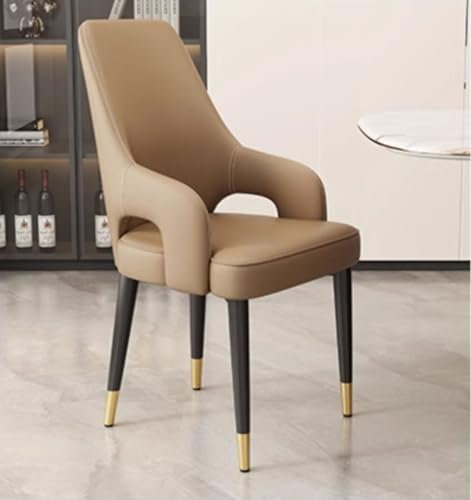 Modernes Ledersessel-Set mit Metallbeinen, stilvoller Eckstuhl für Wohnzimmer, Schlafzimmer und Büro
