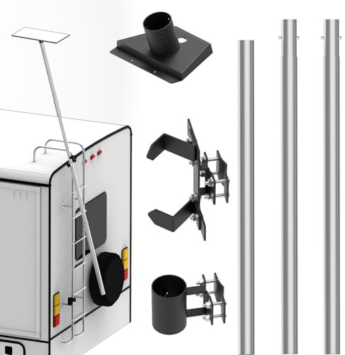 Starlink Gen 3 Pole Mount – Resistente palo in alluminio da 2,7 m di diametro con adattatore Starlink – perfetto per installazione sicura parabola satellitare (con kit di montaggio scala camper)