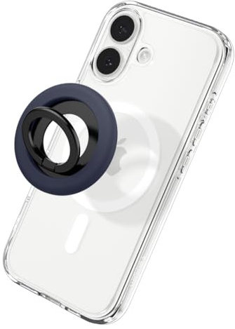 Stativ med ringhållare för mobiltelefon i silikon [Magnetisk & 135° justerbar] Mobiltelefonhållare med fingerhållare för iPhone 2024 16/15 / 14/13 / 12-serien - Marin