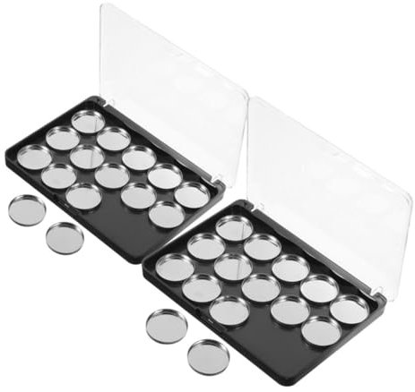 DRESSOOS Make-up-palette 15 Eisengitter 2 Leere Make-up-lidschatten-etuis Tragbarer Lidschattenhalter