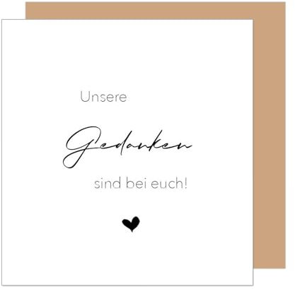 Edition Seidel Premium quadratische Trauerkarte mit Umschlag. Beileidskarte Karte mit Spruch In stiller Trauer Mitgefühl stille Anteilnahme Abschied herzliches Beileid (TQ115 SW025)