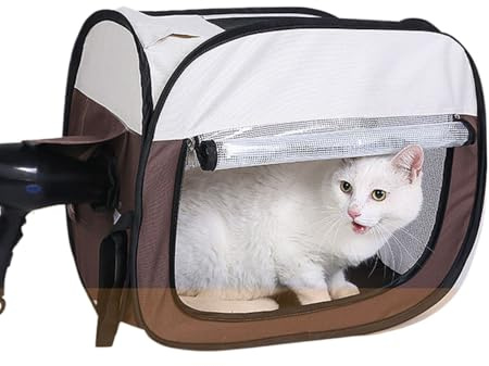 Séchoir pour Chat,Séchoir À Poil pour Chat, Maison De Toilettage Propre - Accessoire Étanche Anti-Projection De Poils pour Toilettage, Bains Et Nettoyage des Chiots Et Chats