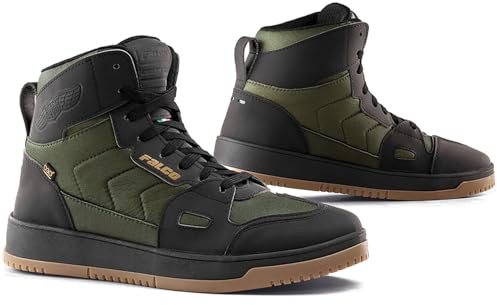 FALCO Harlem Damen Motorrad Schuhe, schwarz/dunkelgrün, 39