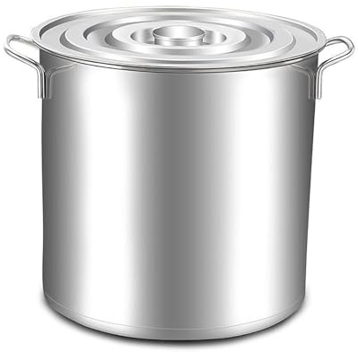 Generisch Induktionsgeeigneter Suppentopf aus Edelstahl mit Deckel, 30 x 30 cm, langlebiger Suppen- und Schmortopf, perfekt zum Kochen, Kochen und für die Gastronomie, vielseitiges Küchenutensil