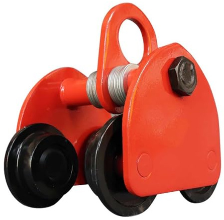 ZHJOPP Carro de viga con Rodillos de Doble Pista,Capacidad de 1/2/3/5 toneladas,Carro Manual empujado Mano,Carro de viga en I de Servicio Pesado,para elevación de polipastos de Cadena ()