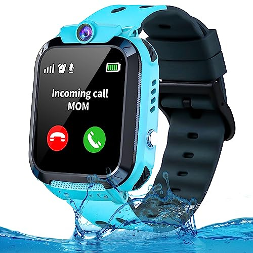 Tzzulsx Smartwatch Bambini GPS, Orologio Smartwatch Bambini con Telefono,IP68 Impermeabile, SOS, Fotocamera, Calcolatrice, Orologio Bambino Regalo Regali di Natale per ragazze e ragazzi 3-12 Anni