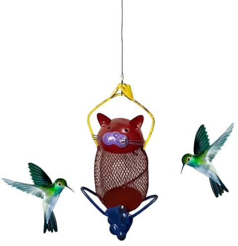 Mangeoire À Oiseaux pour L'Observation des Chats,Station De Nourriture Anti-Écureuils - Petite Mangeoire Anti-Écureuils avec Crochet - pour Jardin et Observation de la Faune en Extérieur
