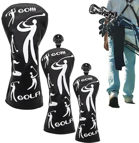Coperture per Mazze da Golf | Set Da 3 Pezzi Per La Protezione Del Putter - Coperture per la Testa del Driver da Golf | Ideali Per Uomini E Donne Principianti Per Utilizzo Interno Esterno E Sul Prato
