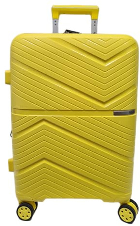 COVERI COLLECTION Valigia Trolley Rigida ABS Espandibile, Bagaglio a Mano 55x38x21,5 cm, 8 Ruote Girevoli, 35 Litri, KG 2,8 approvato dalla maggior parte delle compagnie aeree low cost (GIALLO)