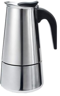 SDMAX Stainless Steel Moka Pot, Stovetop Espresso Maker, 2 Cup 100ml Capacity, Heat-Resistant Ergonomic Handle, Easy to Use, Compatible with Multiple Stovetops, Long-Lasting Use