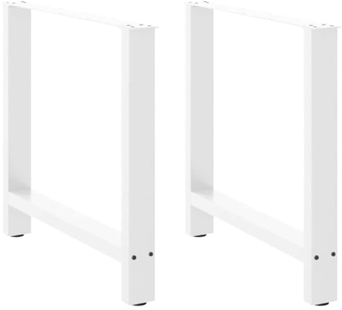 Tmriohed Esstischbeine 2er Set Weiß, Tischgestell aus pulverbeschichtetem Stahl 80 x 72-73 cm, stabile Tischbeine für Esstisch oder Schreibtisch mit höhenverstellbaren Füßen, inkl. Schrauben
